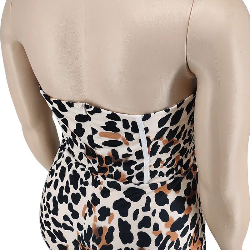 The Wild Poise Strapless Leopard Romper