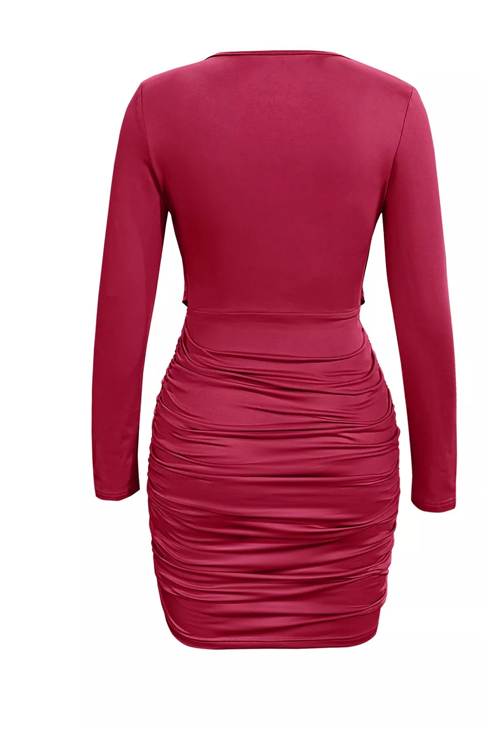 The Dinner Date Ruched Cowl Mini Dress