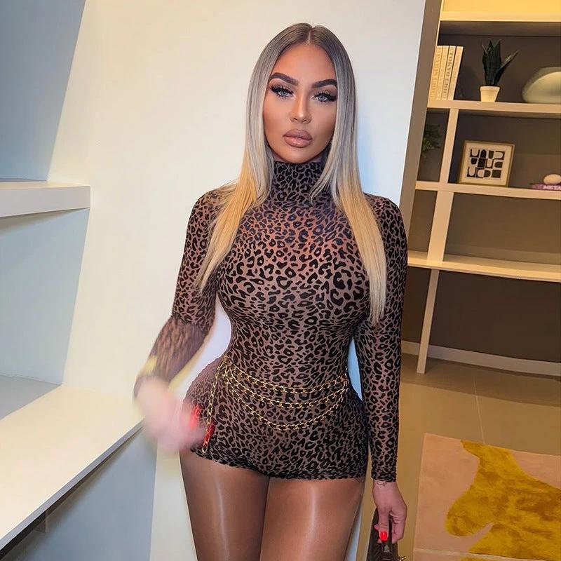 The Wild Afterhours Leopard Mesh Romper