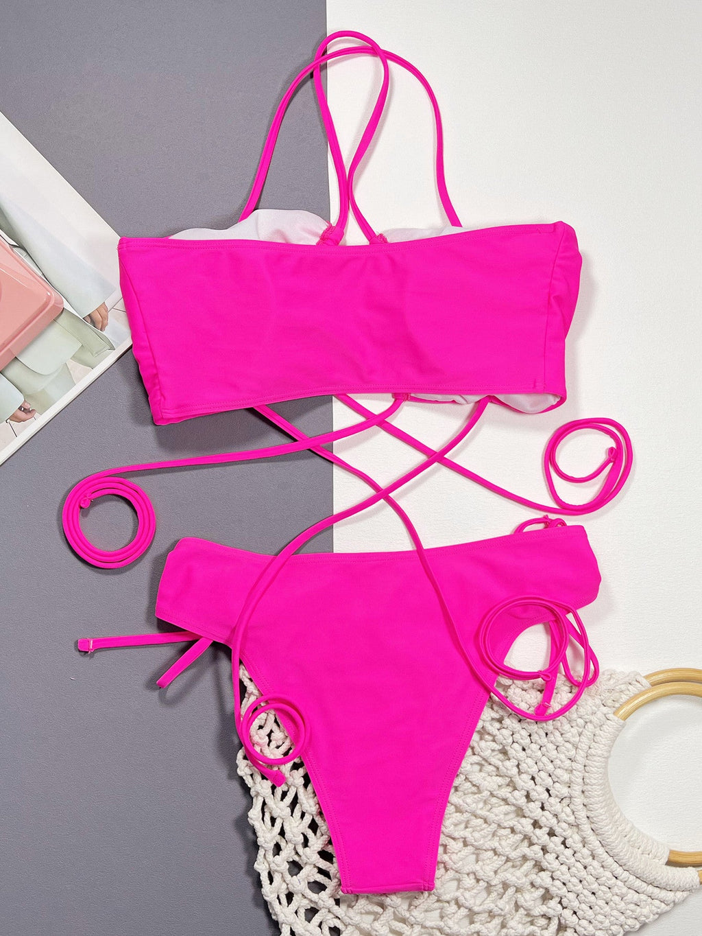 The Pink Escape Crisscross Halter Bikini