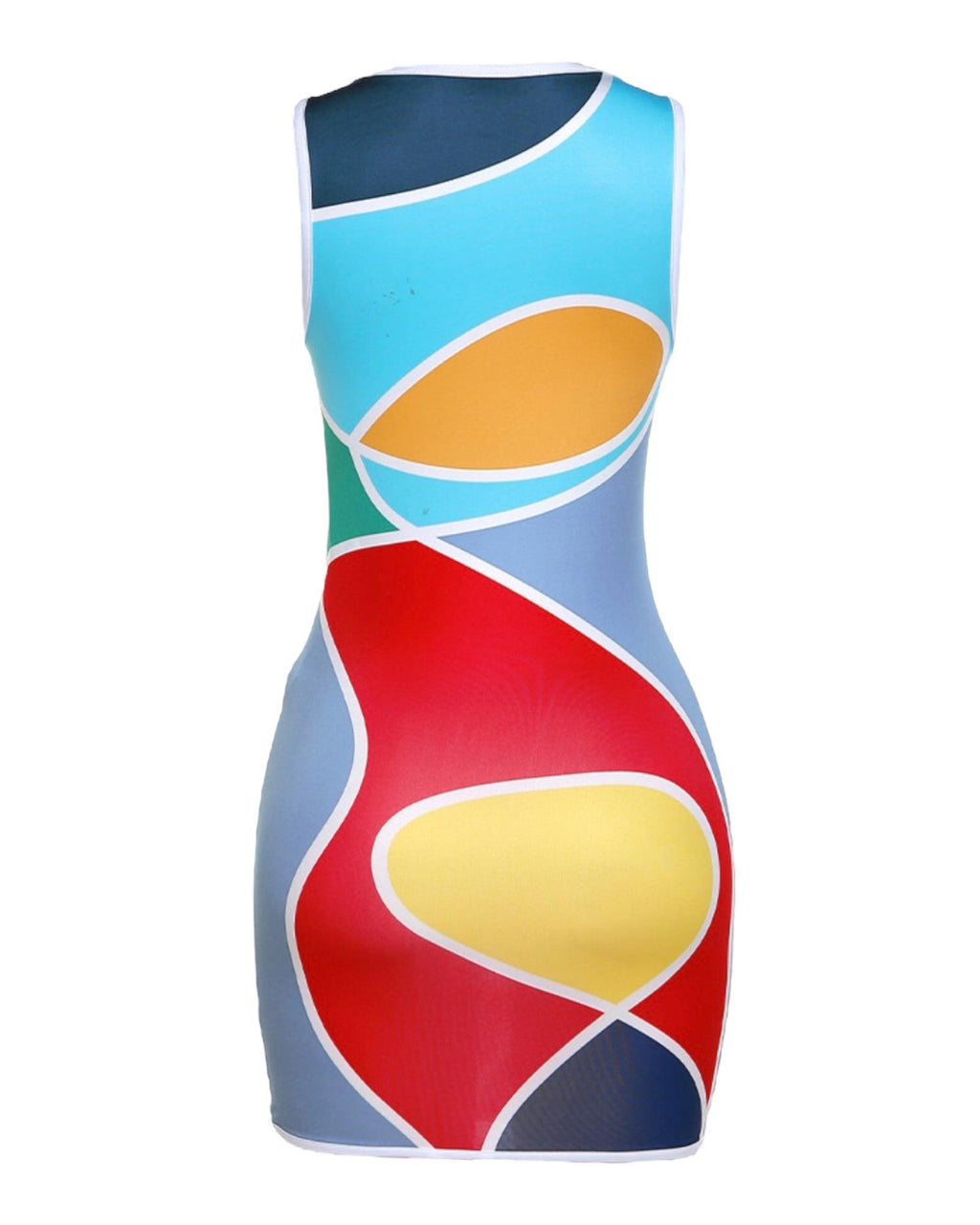Abstract Multicolor Bodycon Dress