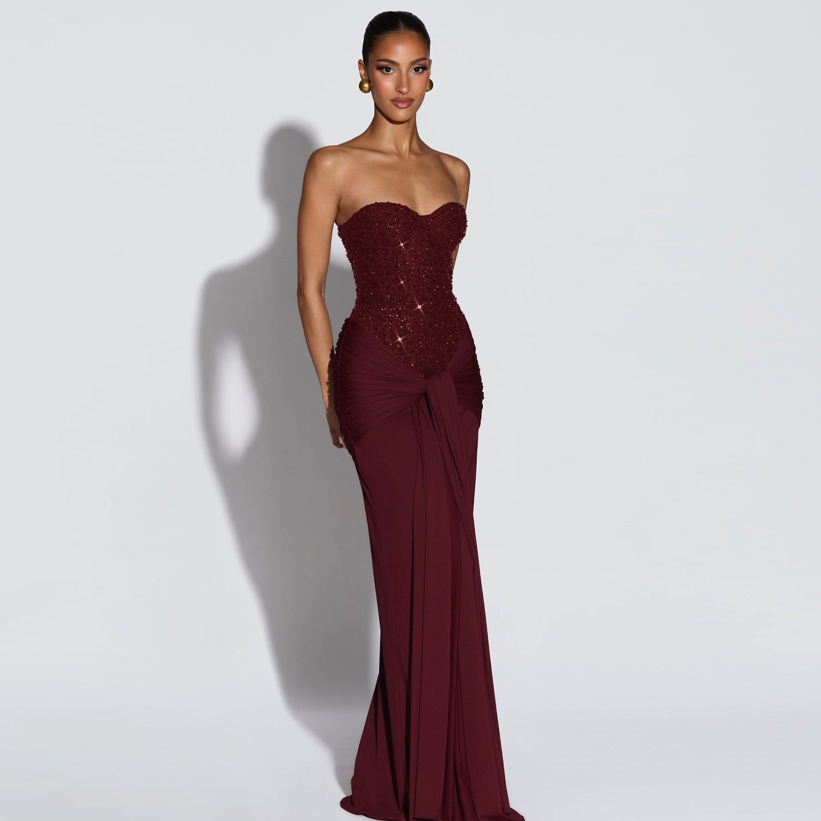 Rhinestone Spaghetti Strap Bandage Dress | Women's Sequin Bodycon Maxi