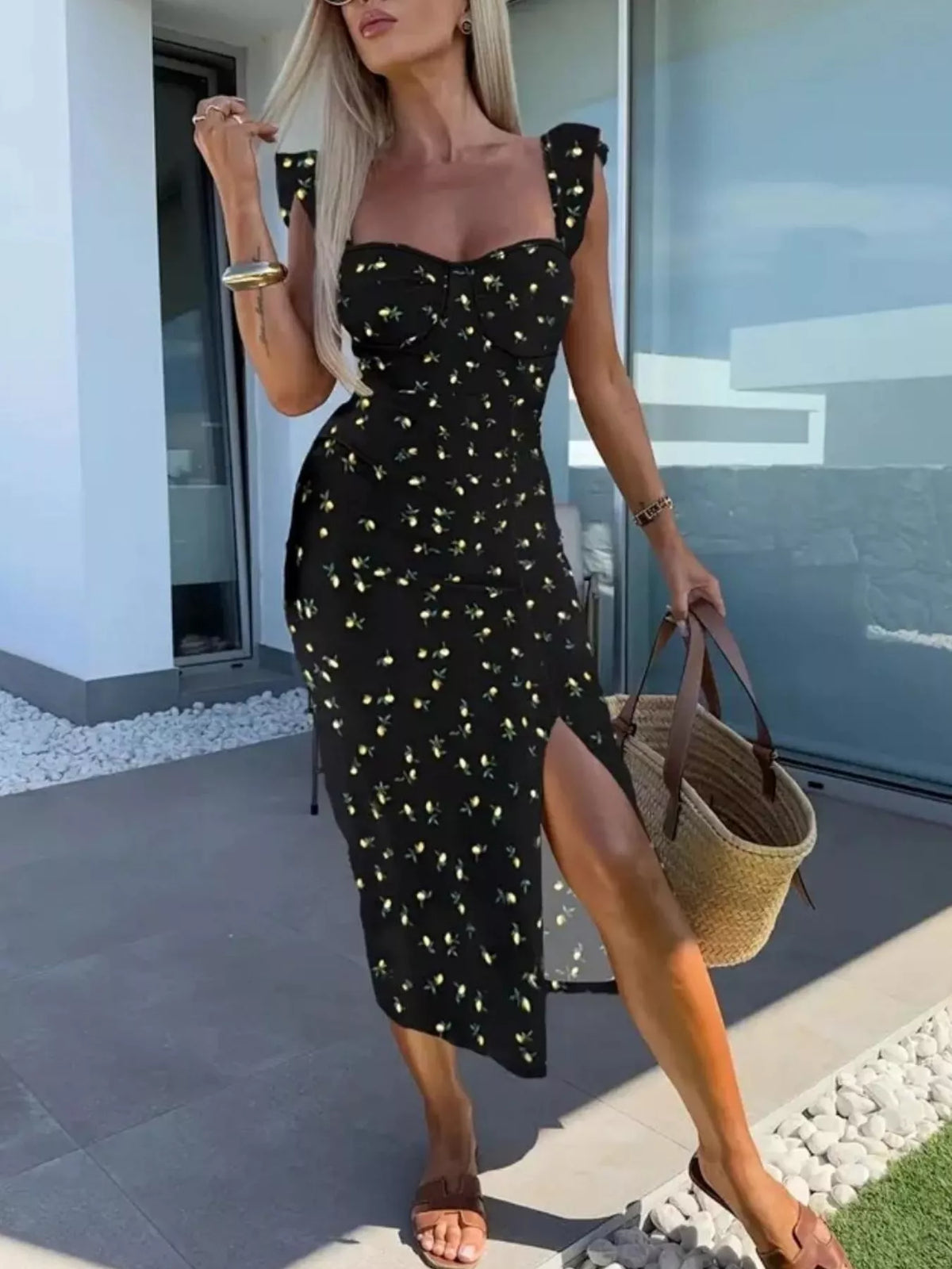 The Sweetheart Rendezvous Slit Midi Dress