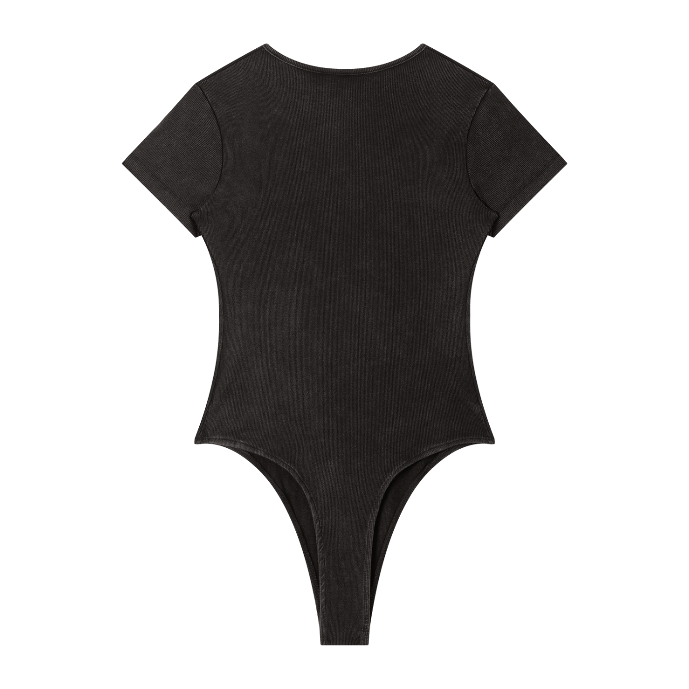 Mineral Wash Ribbed Crew Neck Short Sleeve Bodysuit