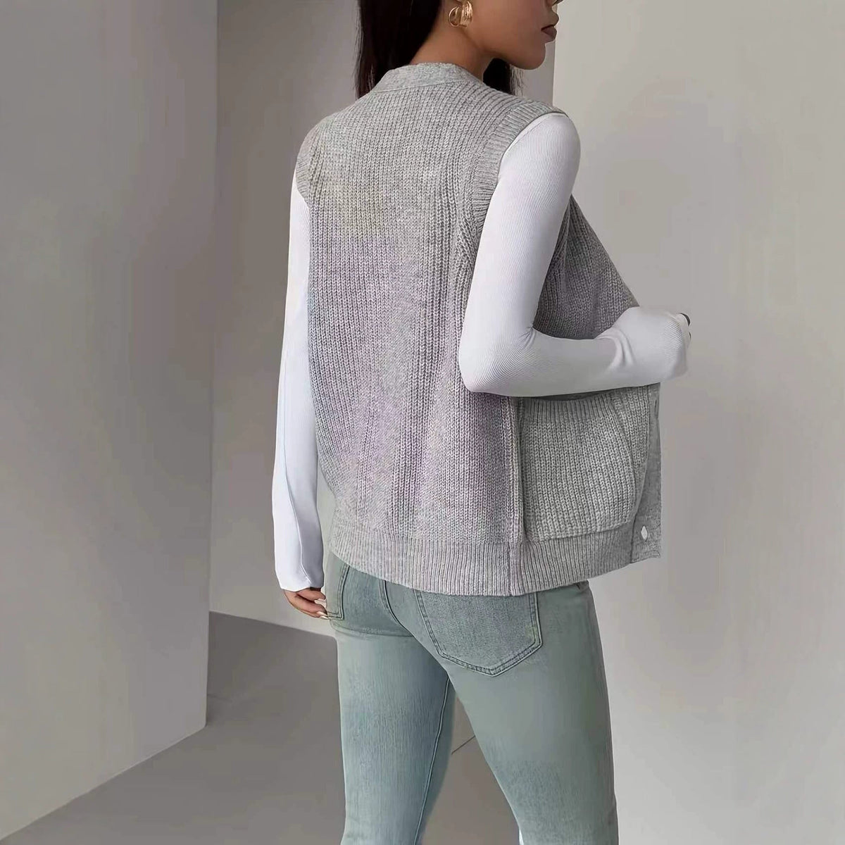The Café Layer Button-Front Sweater Vest