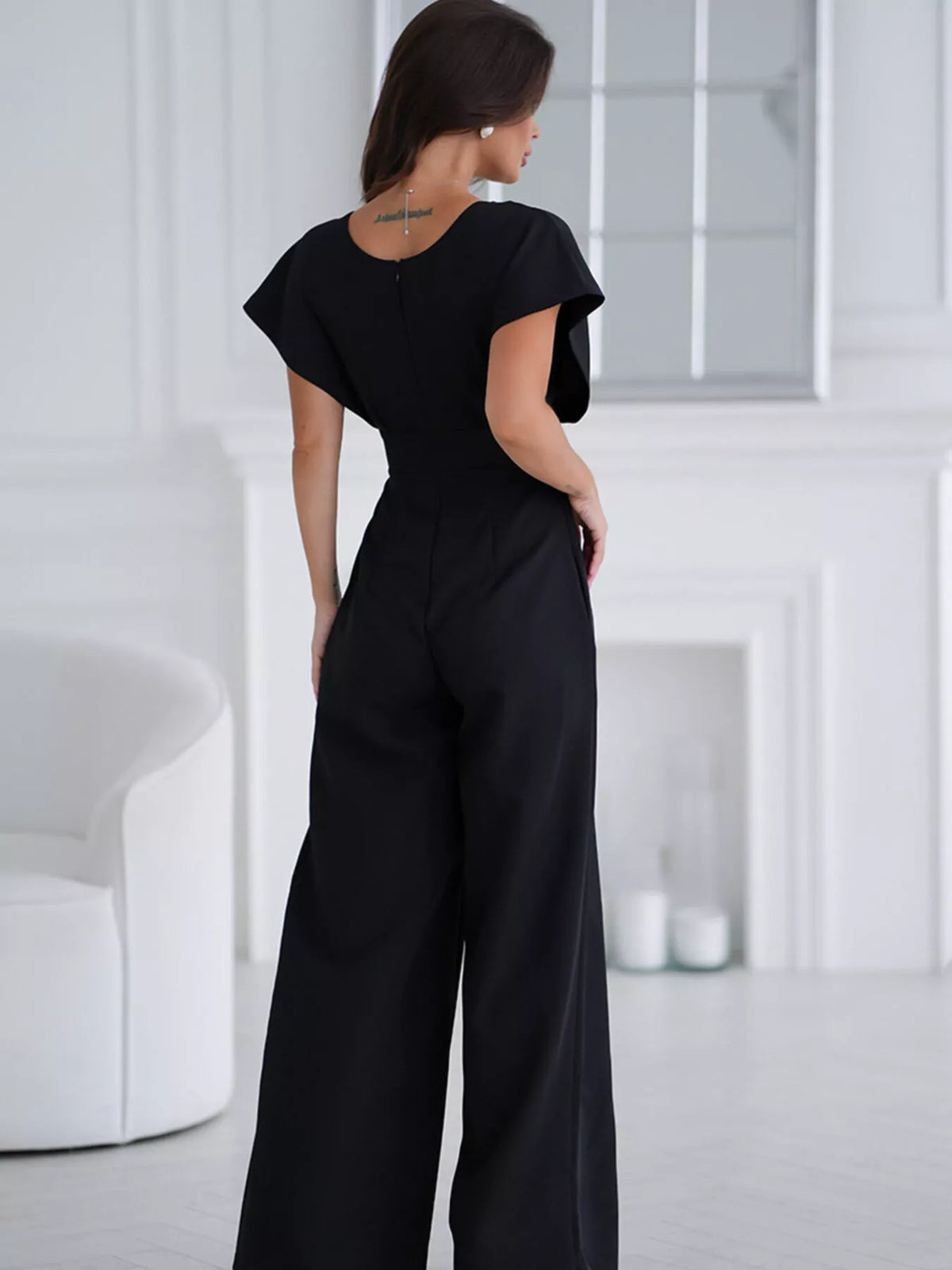 The Grand Social Surplice Wide-Leg Jumpsuit