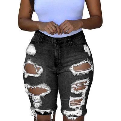 The Denim Rebel High-Waist Ripped Shorts