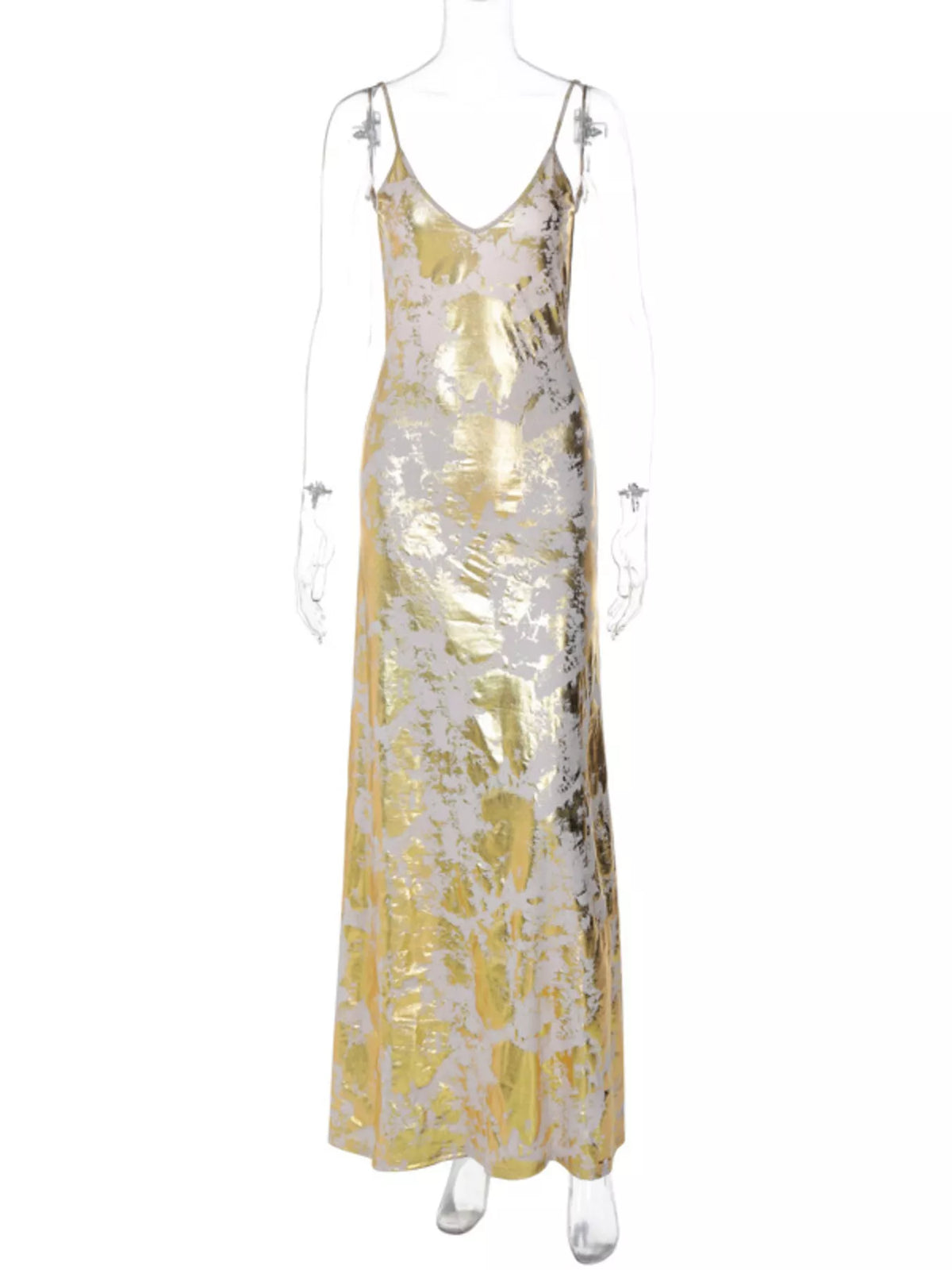 The Gilded Hour Backless Maxi Dress