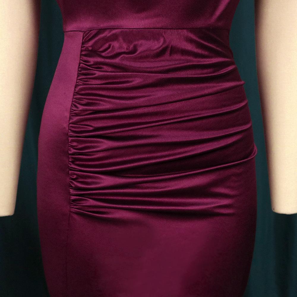 The Poised Affair Draped Side-Slit Dress