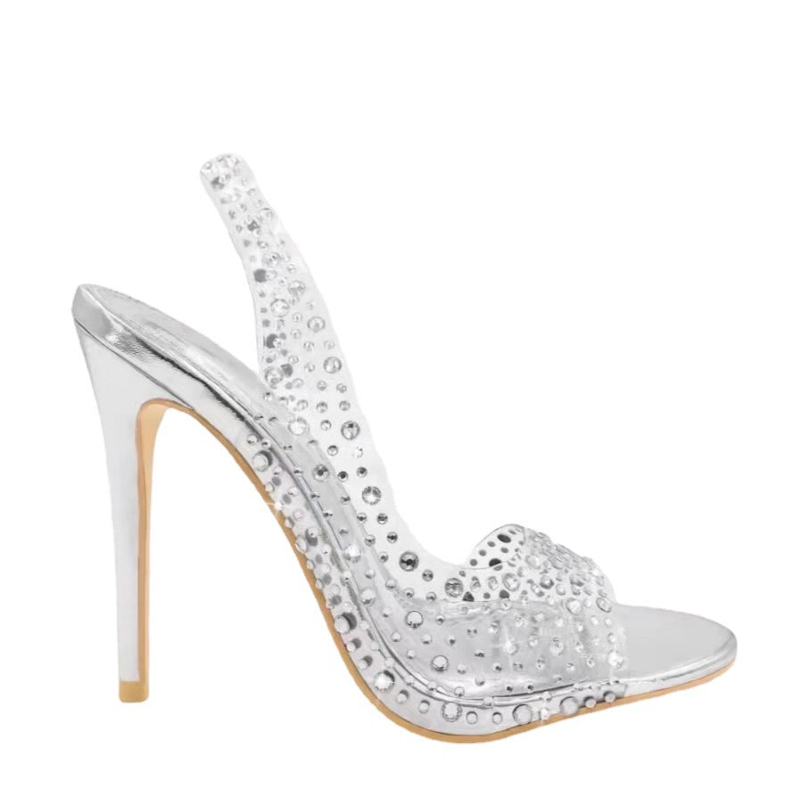 Plus Size Fish Mouth Stiletto Fashion Pointed Toe Women's Sandals See size chart under “more details”