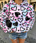 Women's Vintage Two Leopards Graphic Print Hoodie, Long Sleeve Drawstring Casual Pullover Sweatshirt With Kangaroo Pocket