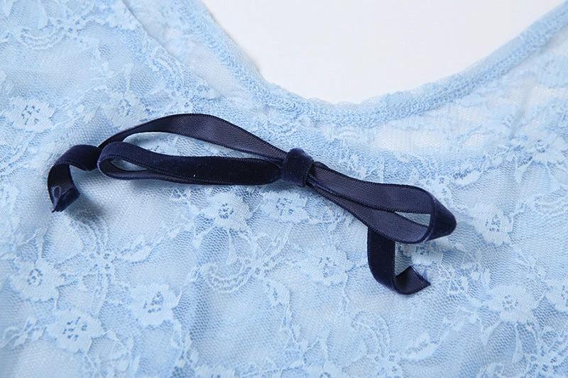 The Bow Romance Sheer Lace Jumpsuit