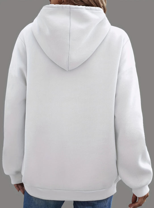 European And American Women's Autumn And Winter Letter Printed Kangaroo Pocket Hoodie