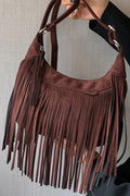 Suede Fringe Shoulder Bag | The Bougie Bar