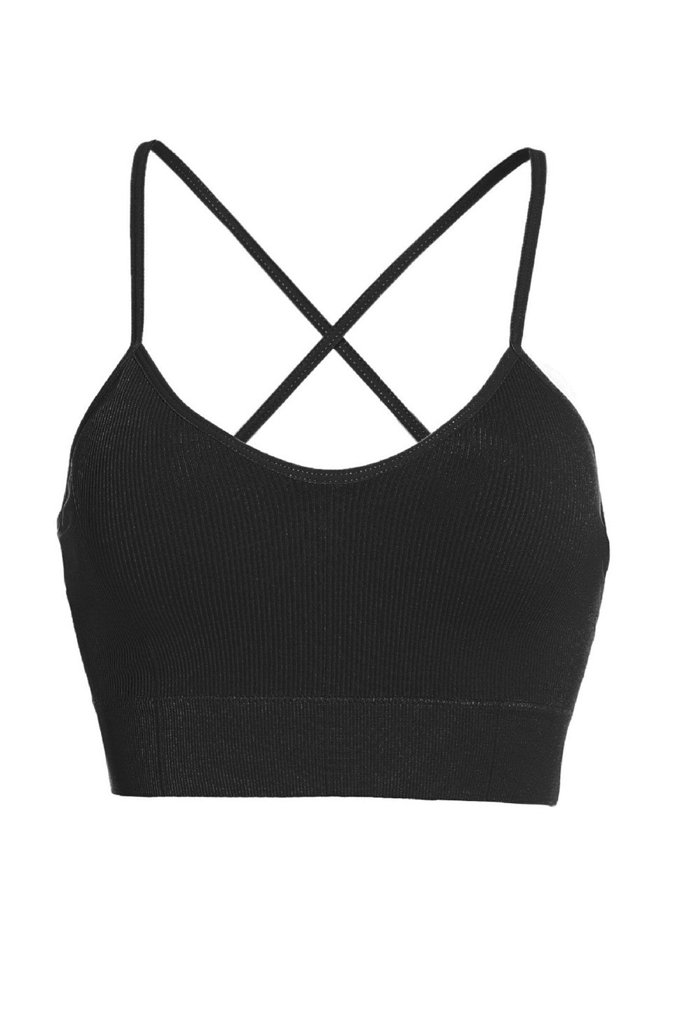 Blaire Sport Ribbed Cross-Back Sports Bra