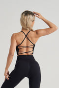Blaire Sport Ribbed Cross-Back Sports Bra