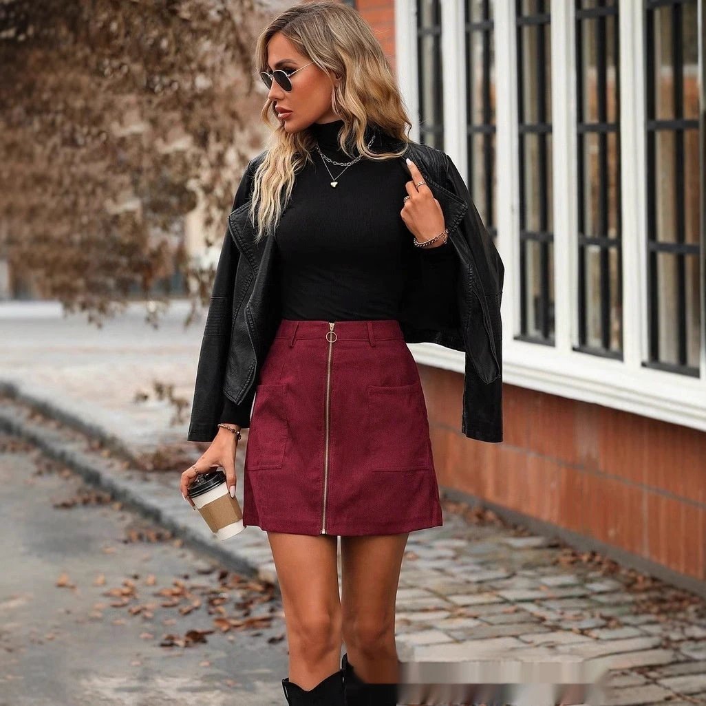 The City Zip High-Waist Mini Skirt