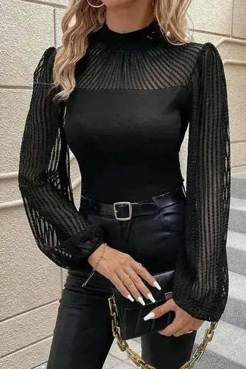 The Effortless Chic Mock Neck Blouse