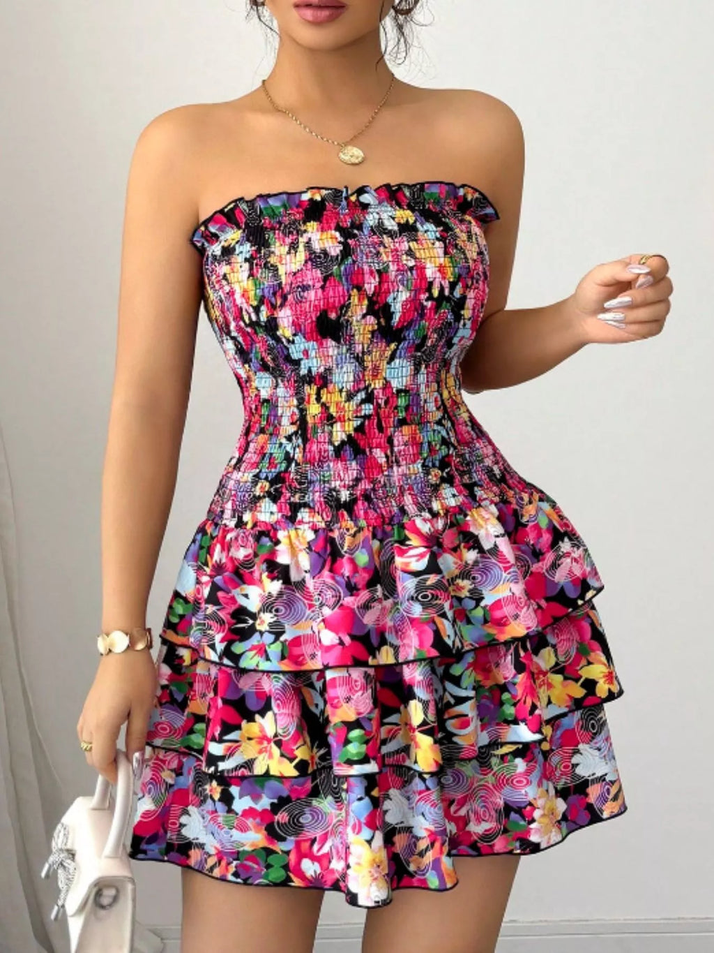 The Bloom Confetti Smocked Mini Dress