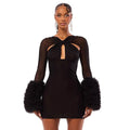 The Plush Affair Cutout Mesh Mini Dress