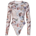 The Gallery Muse Long-Sleeve Printed Bodysuit