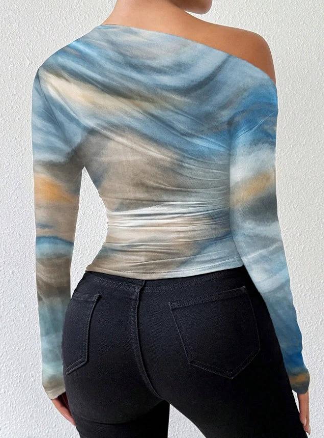 The Gallery Glow Asymmetric Ruched Top