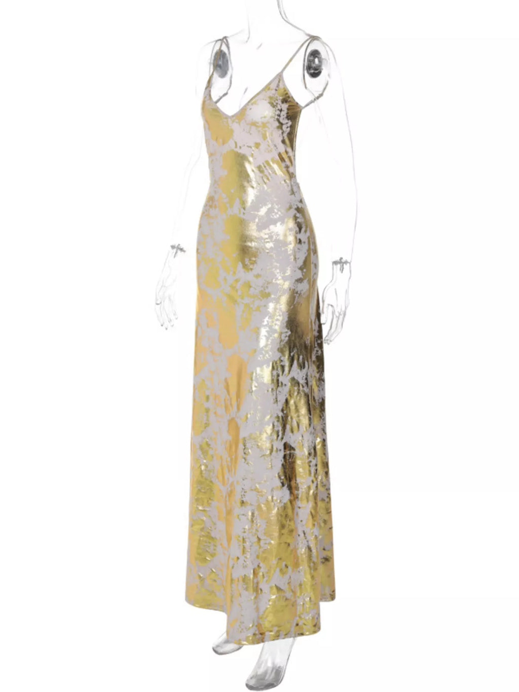 The Gilded Hour Backless Maxi Dress