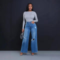 The Off-Duty Rebel Ripped Wide-Leg Jeans