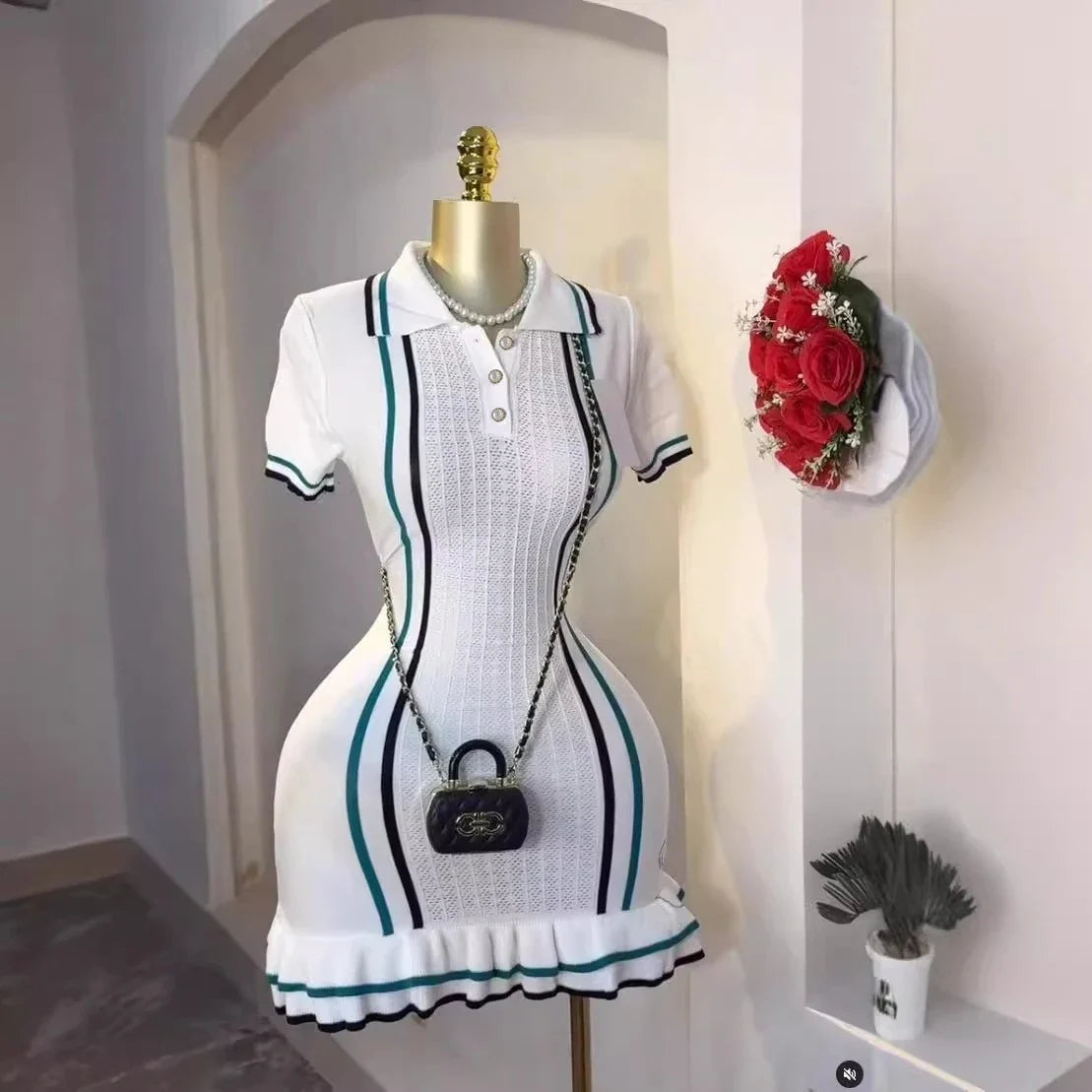The Streetwear Knit Ruffle Mini Dress