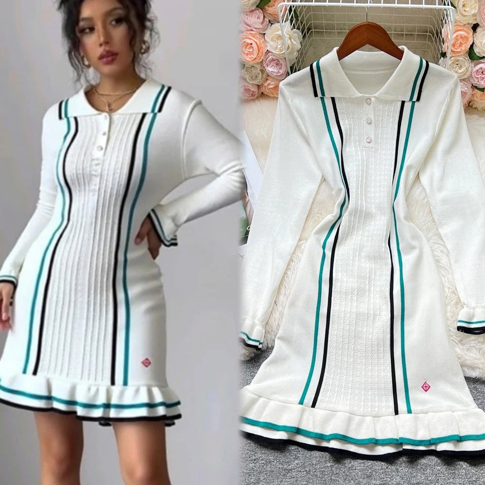 The Streetwear Knit Ruffle Mini Dress