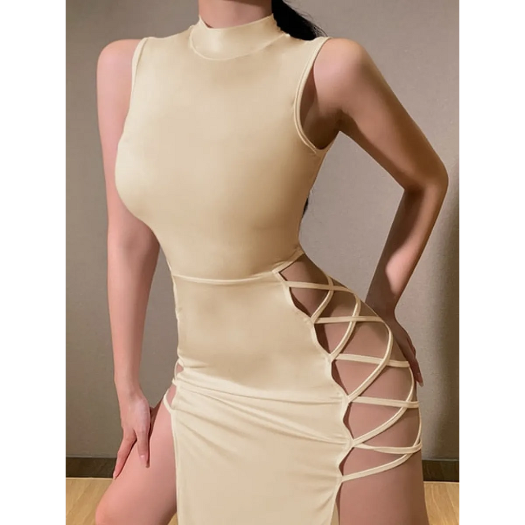 The Afterhours Affair Lace-Up Cutout Dress