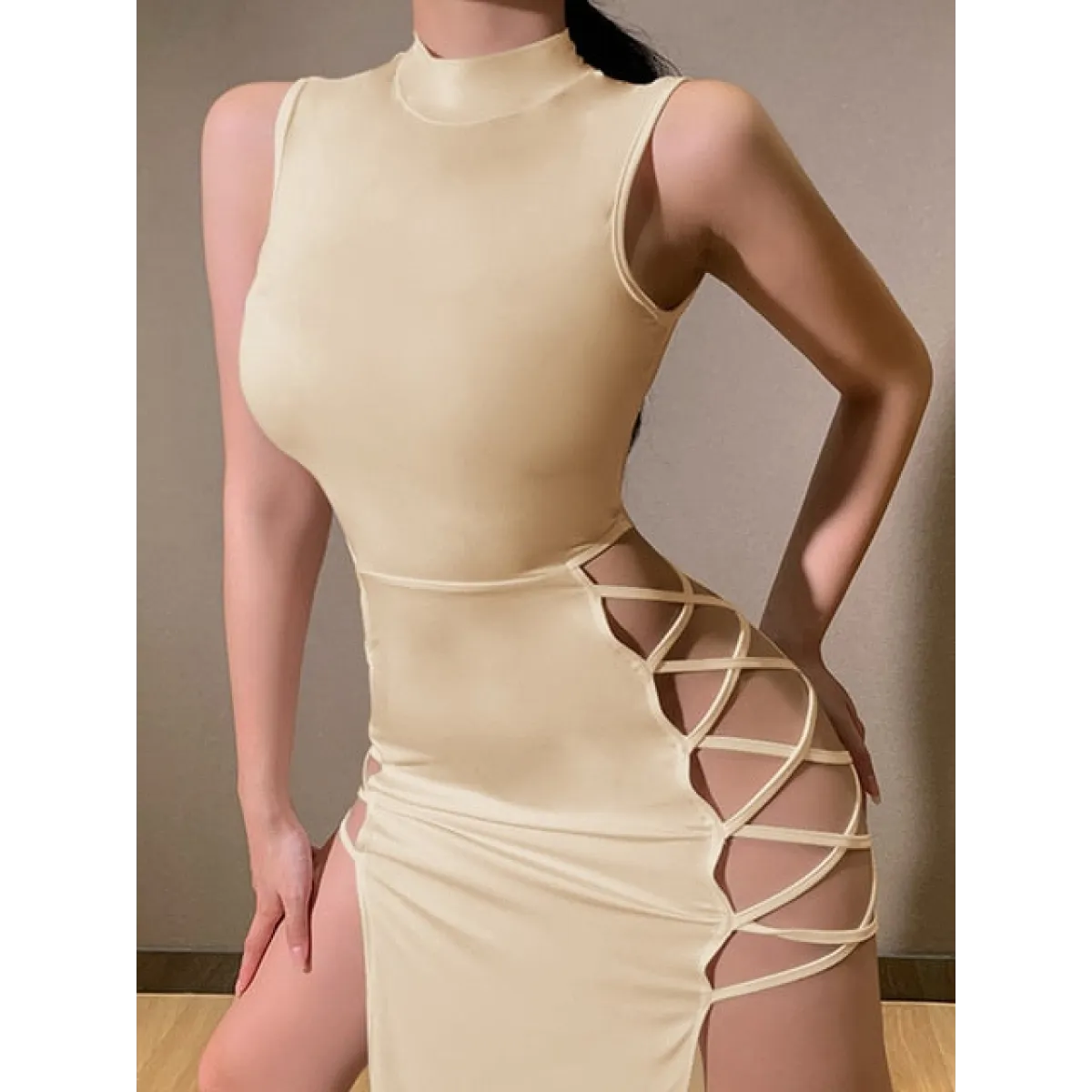 The Afterhours Affair Lace-Up Cutout Dress