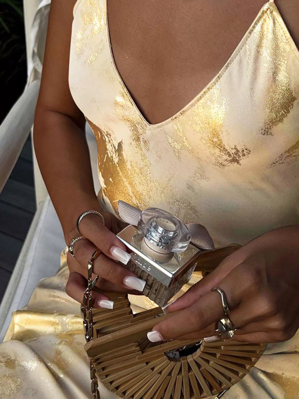 The Gilded Hour Backless Maxi Dress