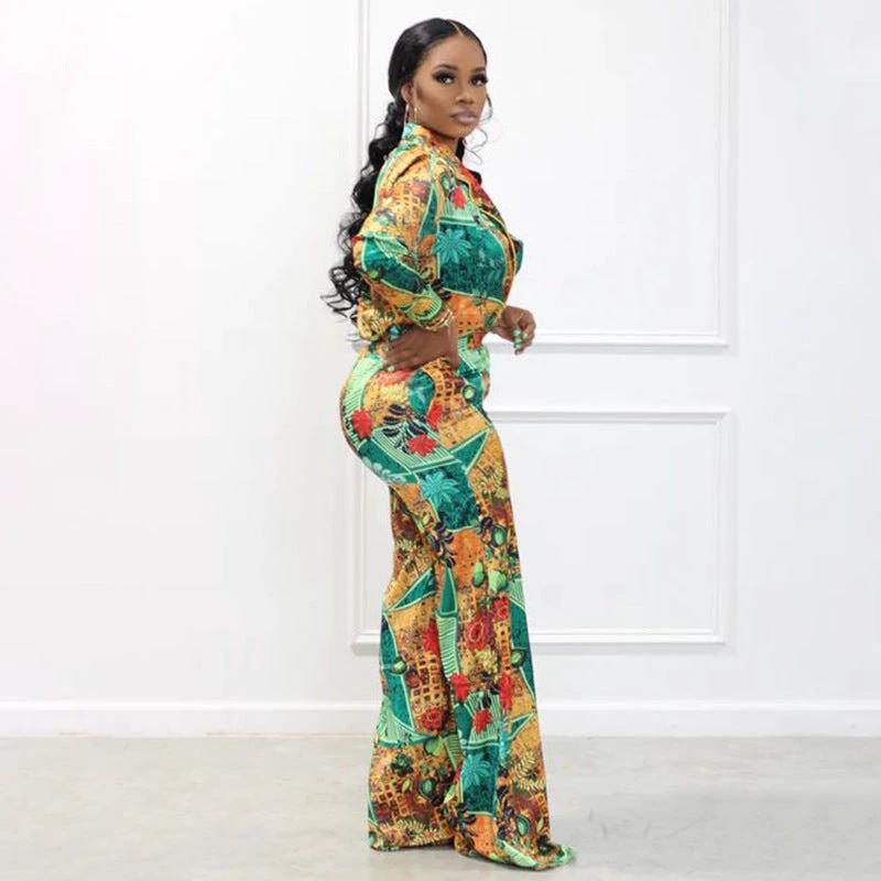 The Emerald Gallery Printed Shirt & Pants Set