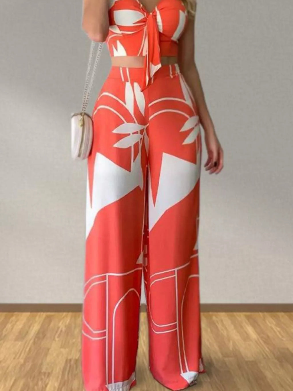 The Tropical Agenda Wide-Leg Pants Set
