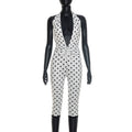 The Dot Rendezvous Halter Capri Jumpsuit