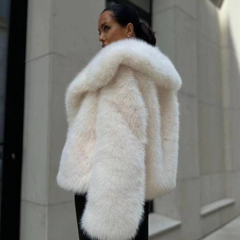 Women's Fluffy Casual Fox Fur Jacket Women's Clothing