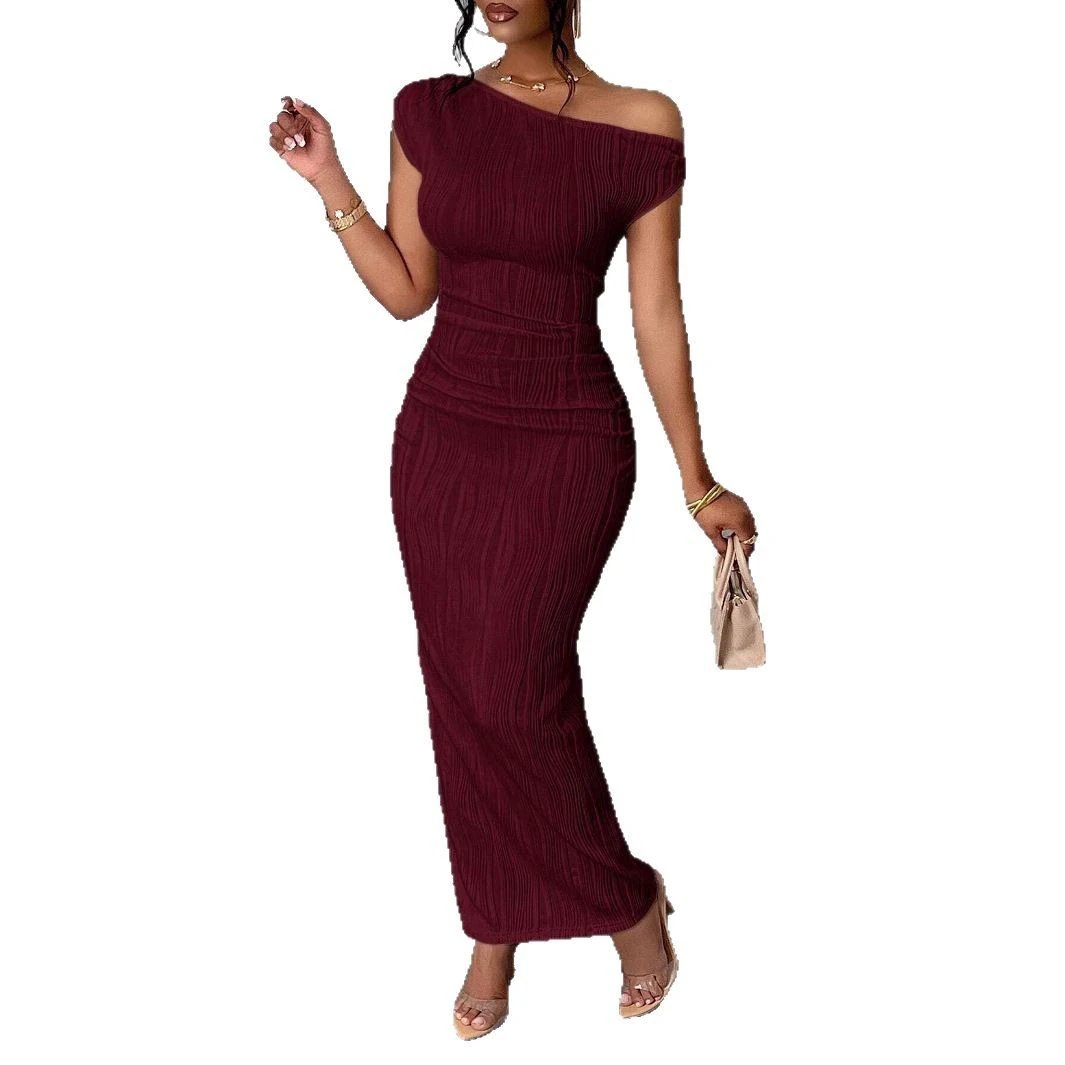The Ripple Poise Asymmetric Neck Dress