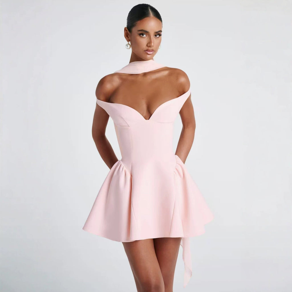 The Poised Romance Off-Shoulder Flared Dress