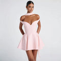 The Poised Romance Off-Shoulder Flared Dress