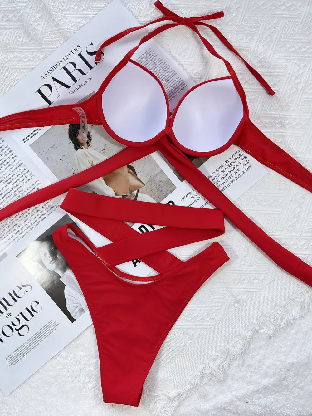 The Crossed Coast Halter Bikini Set