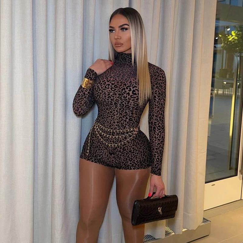 The Wild Afterhours Leopard Mesh Romper
