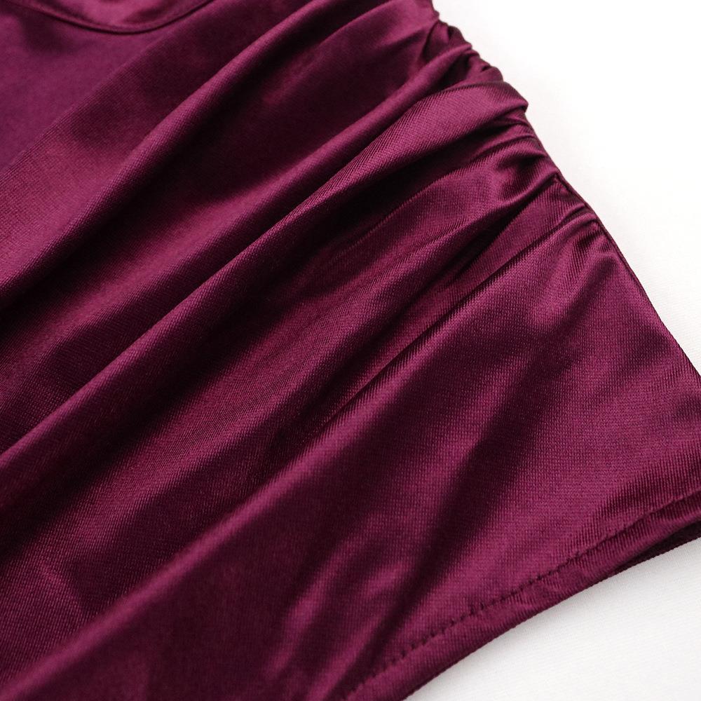 The Poised Affair Draped Side-Slit Dress
