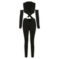 The Noir Entrance Ring-Detail Cutout Jumpsuit
