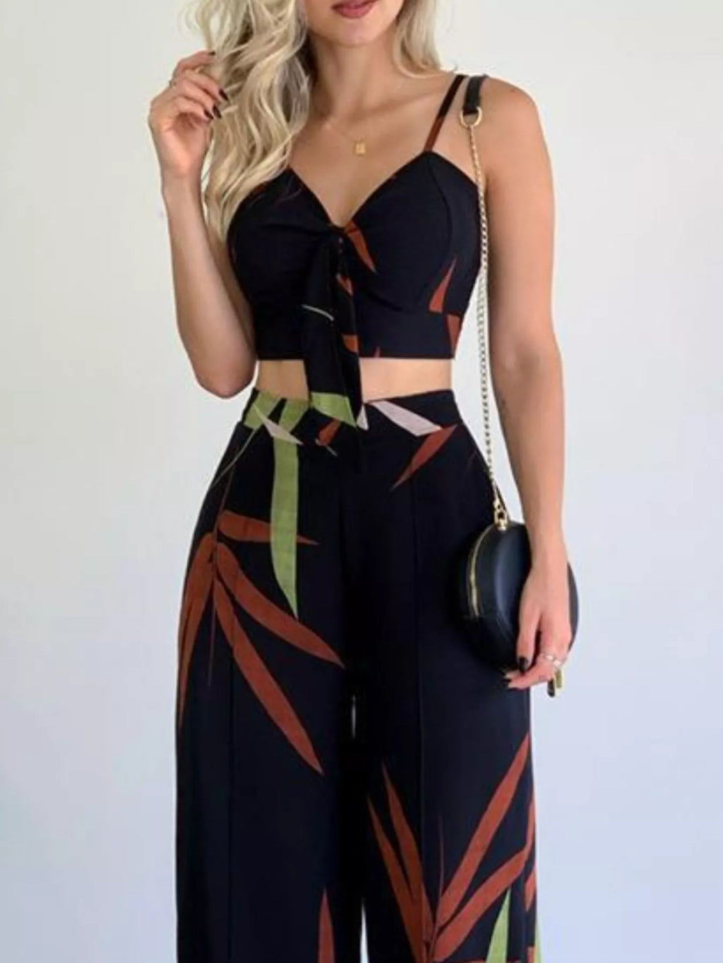 The Tropical Agenda Wide-Leg Pants Set