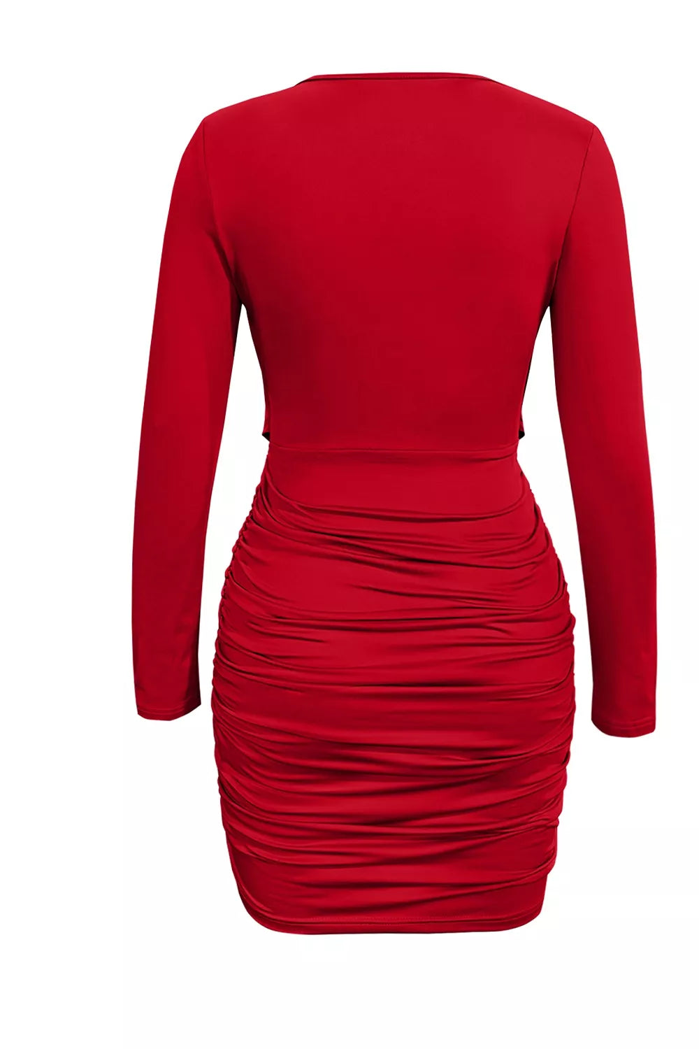 The Dinner Date Ruched Cowl Mini Dress