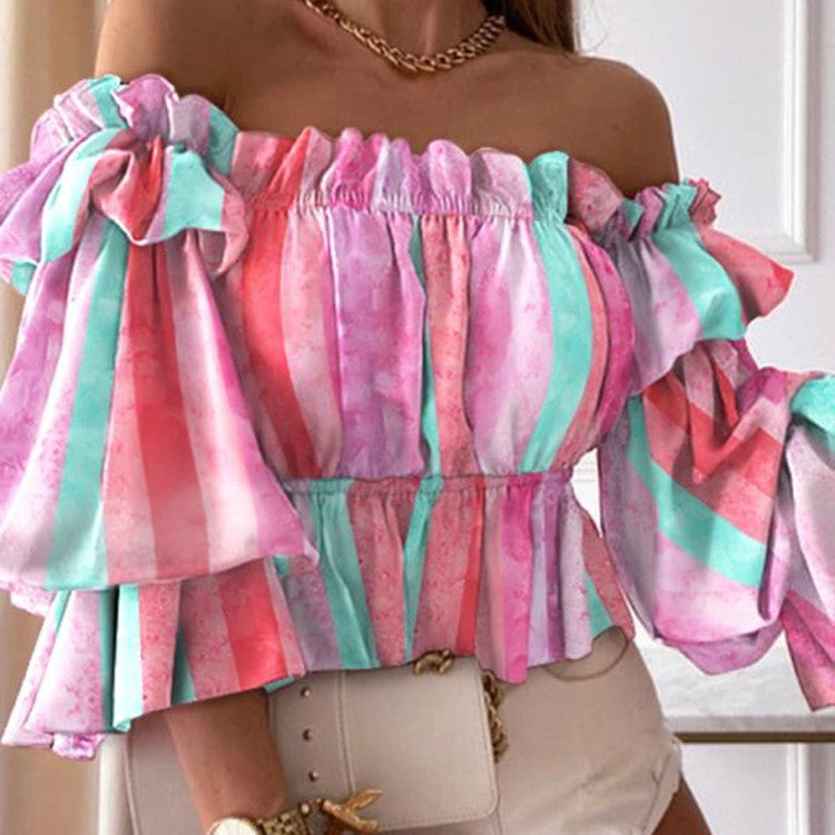 The Garden Social Off-Shoulder Ruffle Blouse