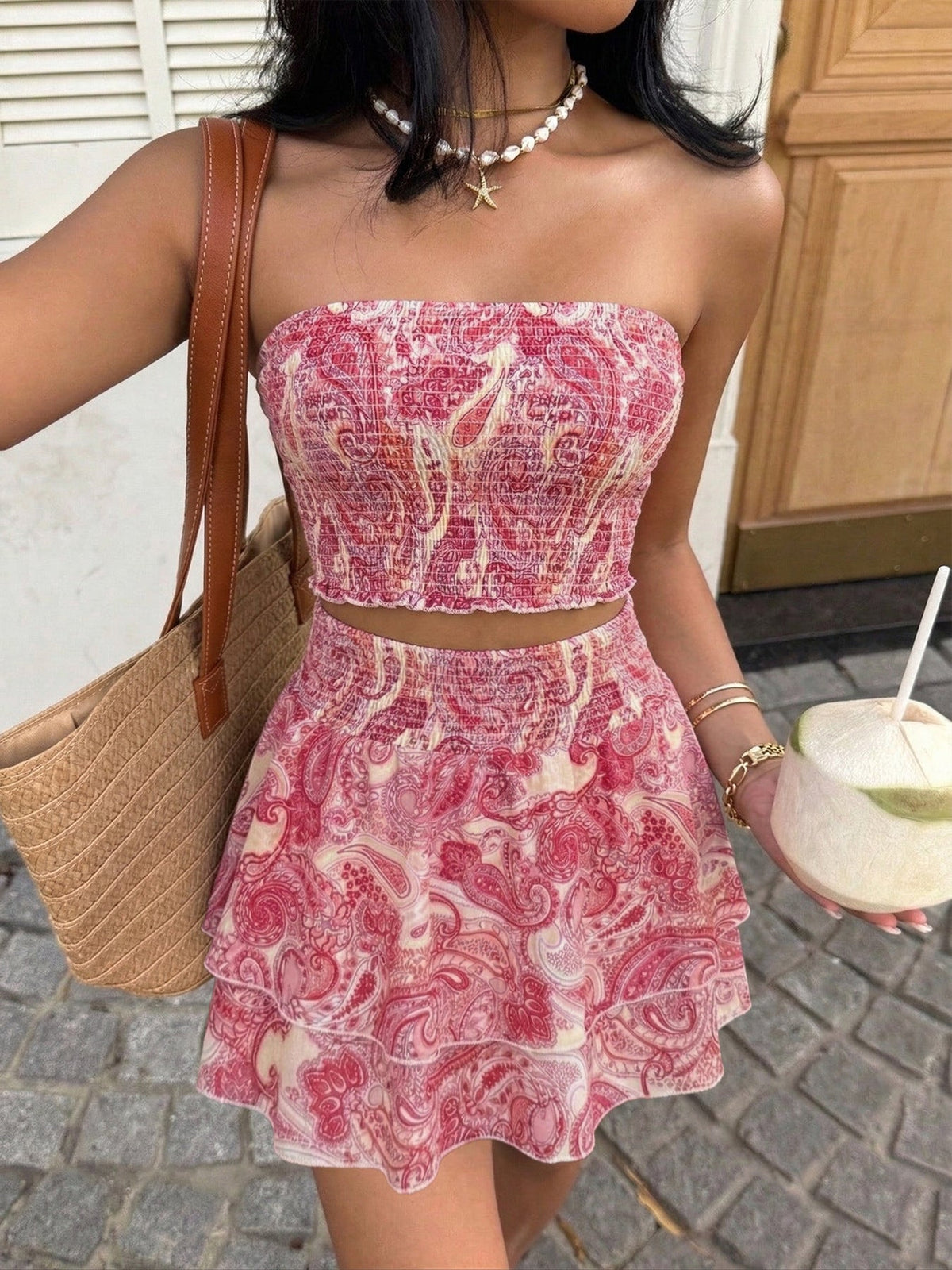 The Paisley Escape Tube Top & Mini Skirt Set