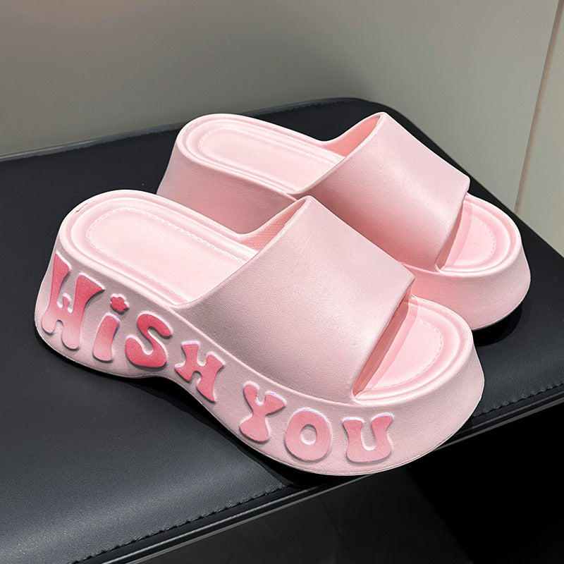 Non-slipHeight-increasing Thick-soled Slippers For Women See size chart under “more details”