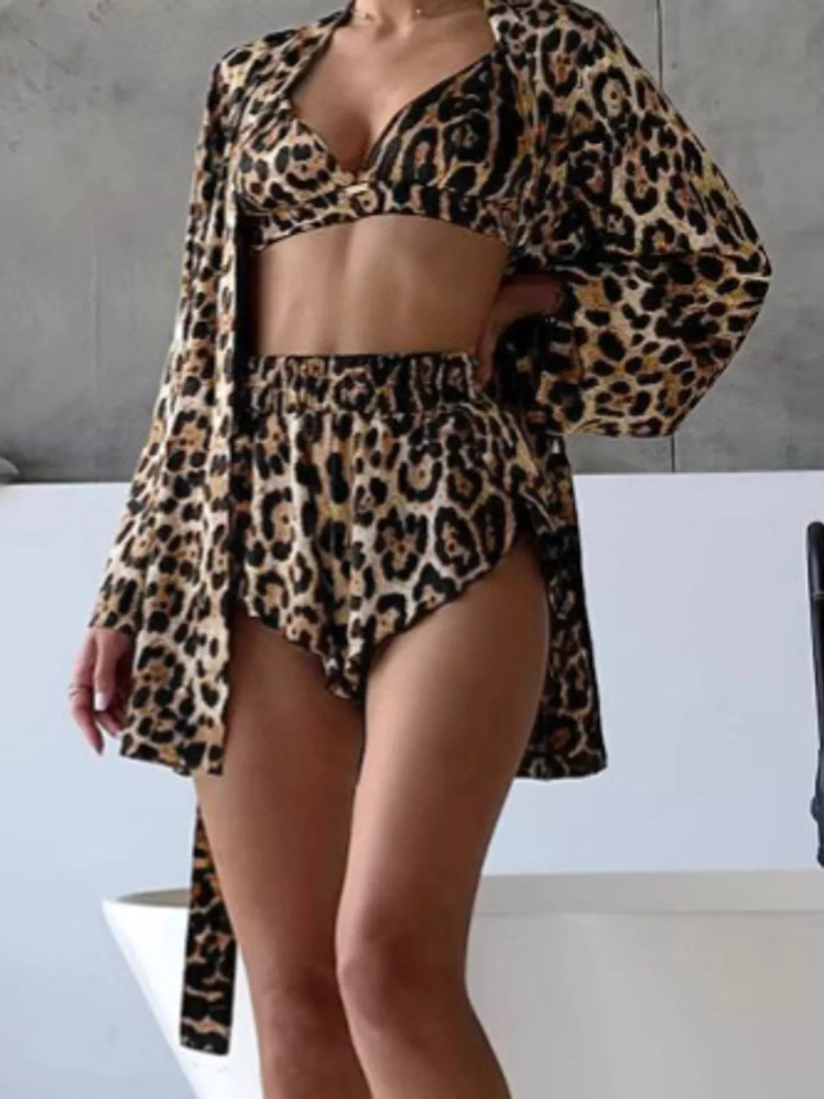 The Wild Leisure Leopard Three-Piece Lounge Set
